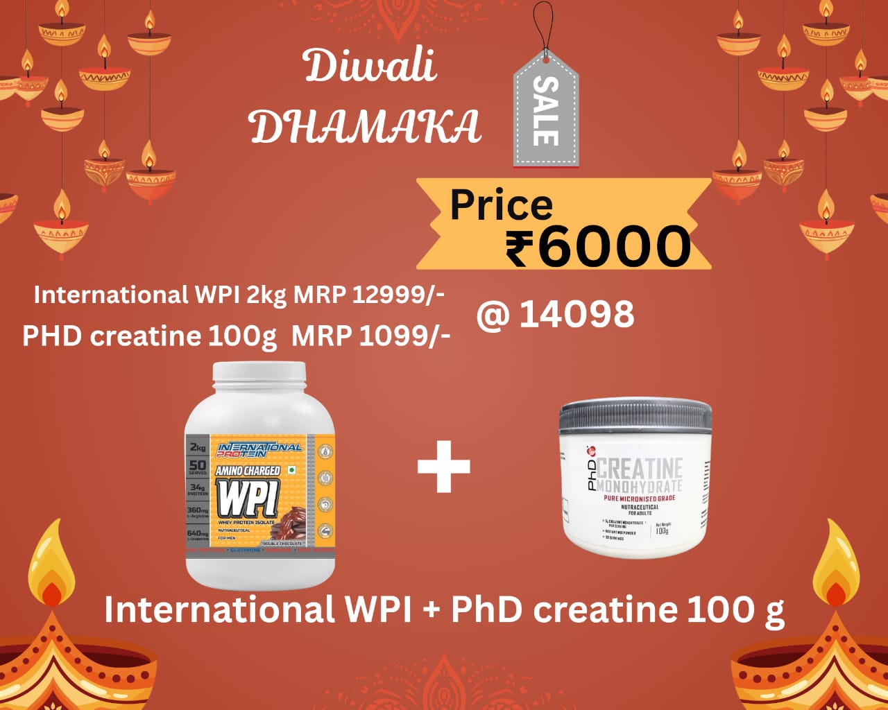 International Protein Amino Charged WPI 2kg + PHD Creatine 100g