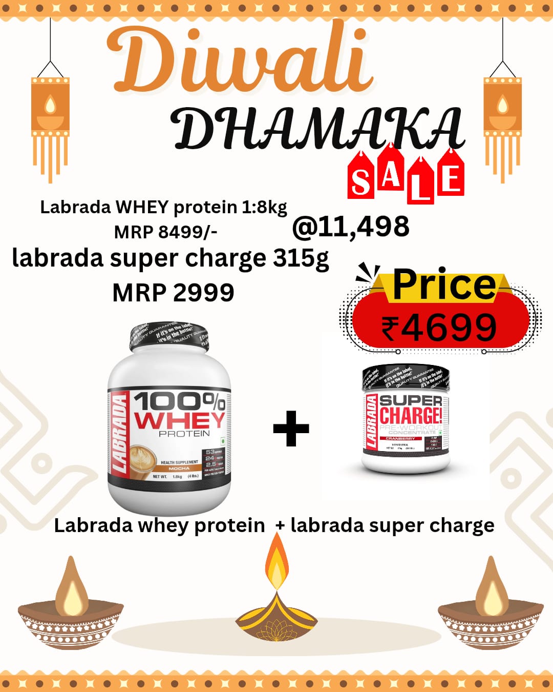 LABRADA 100% WHEY 1.81KG + Labrada Super Charge Pre Workout
