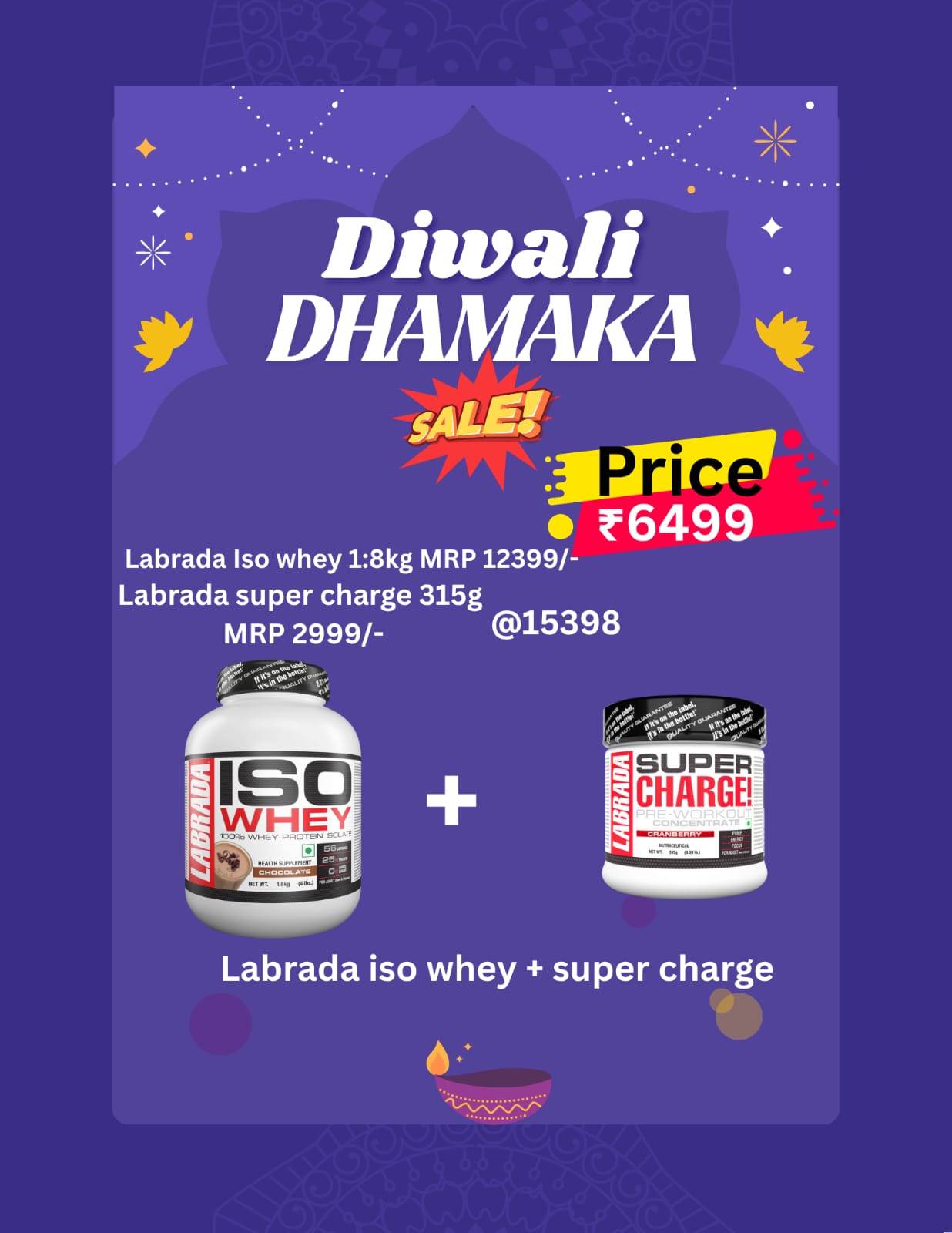 Labrada ISO 100% Whey Protein Isolate 1:8KG + Labrada Super Charge Pre Workout 315G