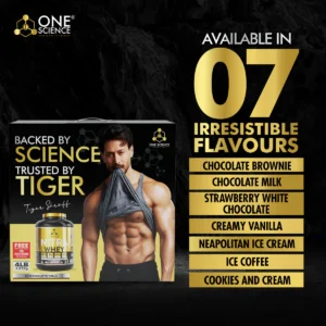 One Science Nitra Whey Powder Chocolate Brownie - 1.81kg (53 serving ) Tiger Shroff Pack